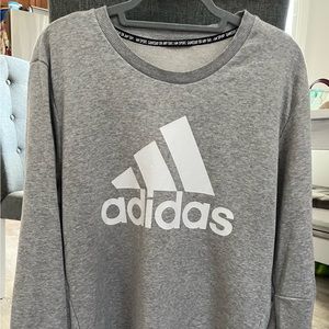 Men’s Large  Adidas Logo Loose Sweatshirt Grey/White size L